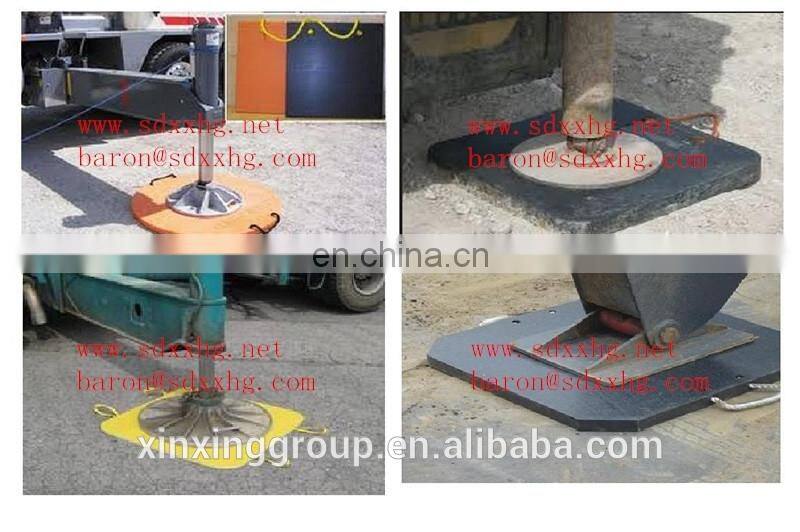 UHMWPE crane outrigger pad, mobile truck crane spare part of crane outrigger pad