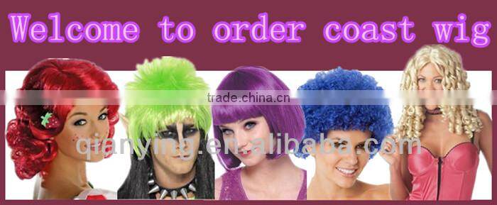 crazy rainbow color cheap afro curly clown party wigs