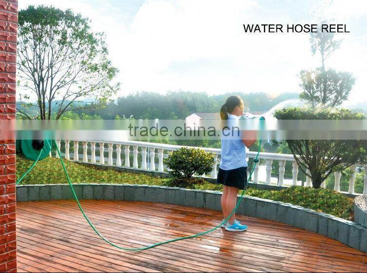 (73564) retractable automatic garden plastic case hand crank hose reel