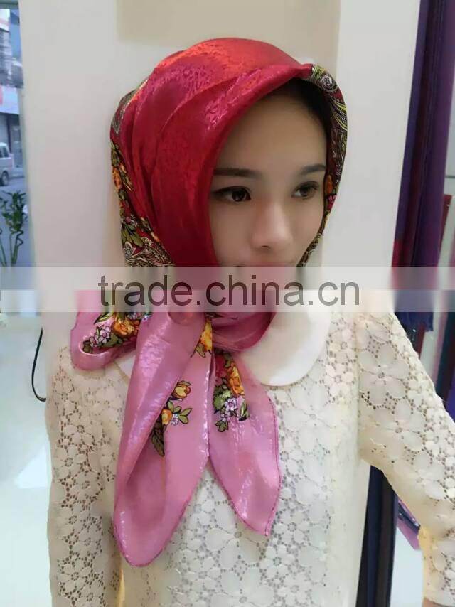 S446 Popular leisure design muslim square scarf