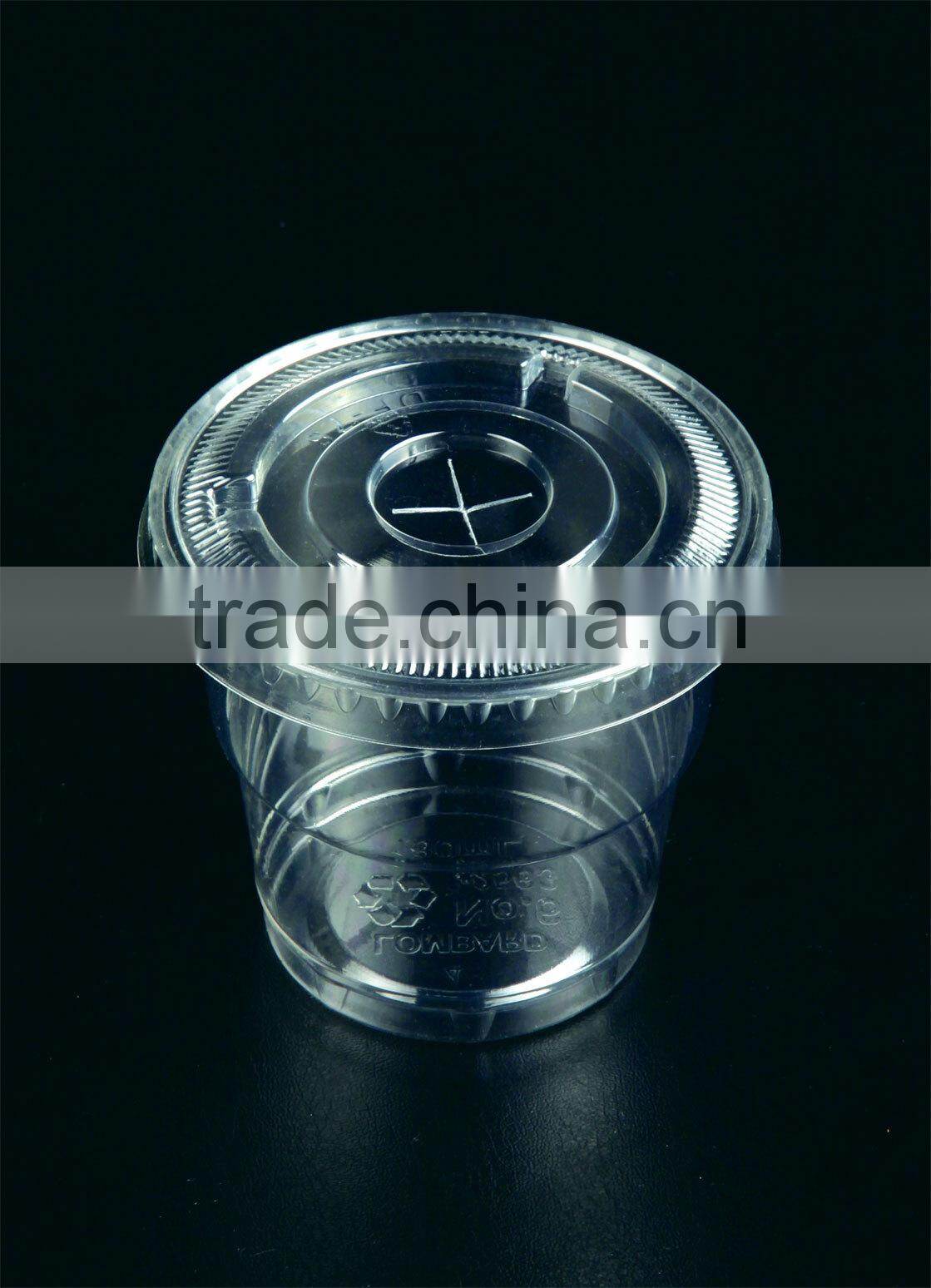 78mm clear disposable PET flat lid with straw hole for plastic or paper cold beverage cup