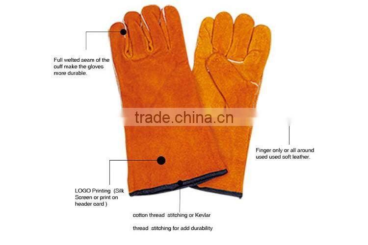 Popular Design Welding Leather Gloves, leather welding gloves, glove with long sleeve LG033