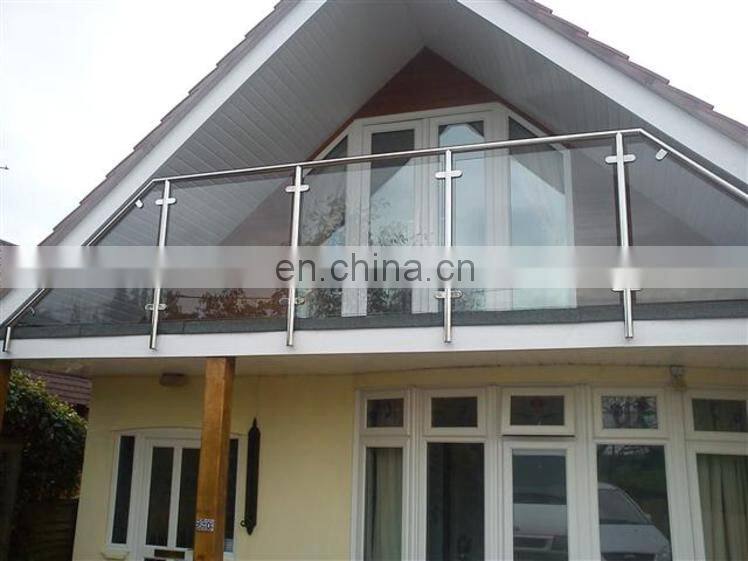 Luxury blue color glass modern iron aluminium beautiful baluster modern balcony railing systems design for hotels