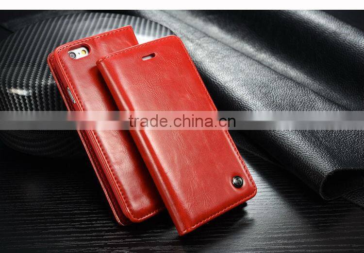 Handmade genuine leather back cover with card holder phone cases for iphone 6 plus bulk buy from alibaba china