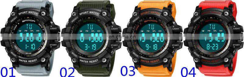 SANDA 359 Hot Selling Design Cheap Price Men Sport LED Light Watches Silicon Band Watch