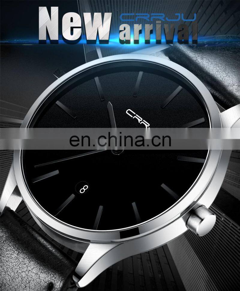 Crrju 2170 Private Label Minimal Quartz Watches Date Waterproof Luxury Men-Watch-Classic