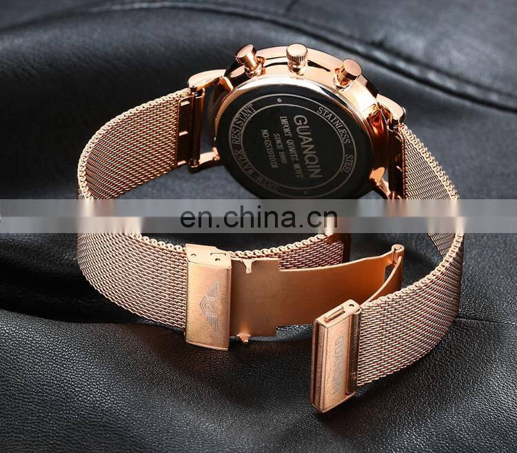 GUANQIN GS19101 Luxury Quartz Men Branded Wrist Watches Stainless Steel Nice Men Watch Custom OEM Logo