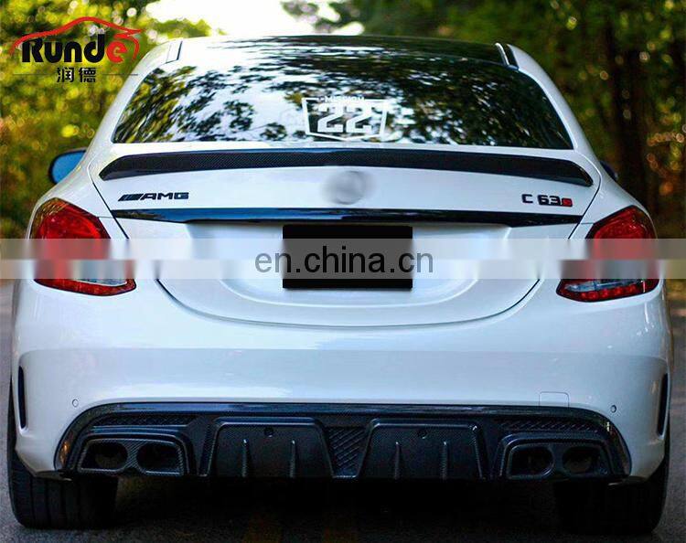 Runde Car Modification Carbon Fiber Material Rear Lip Exhaust For Mercedes-Benz W205 C200 C260 C300 C63AMG rear lip exhaust
