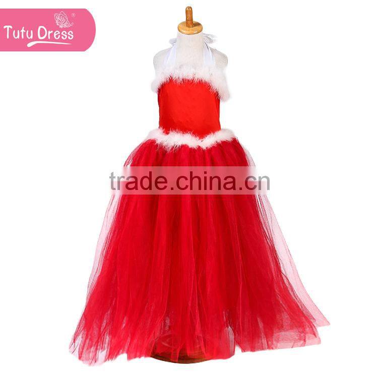 Bright red children party dresses for Christmas gift