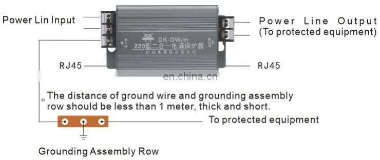 DK brand 2 in 1 power and signal lightning surge protector monitor network surge protector spd