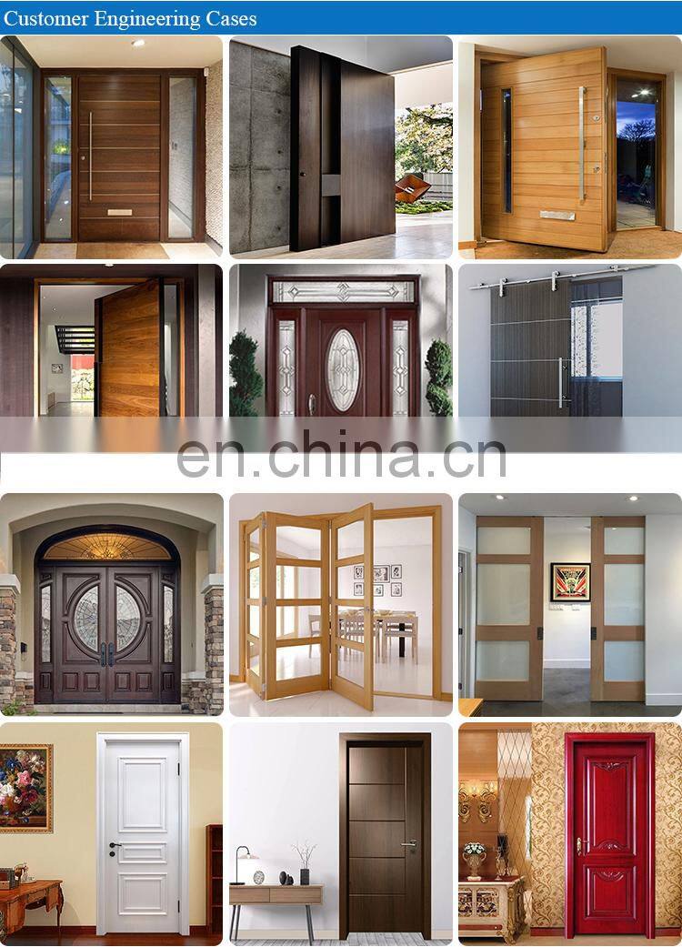 Exterior home double leaf wooden front entry doors american modern round arch top teak solid wood main front doors for houses