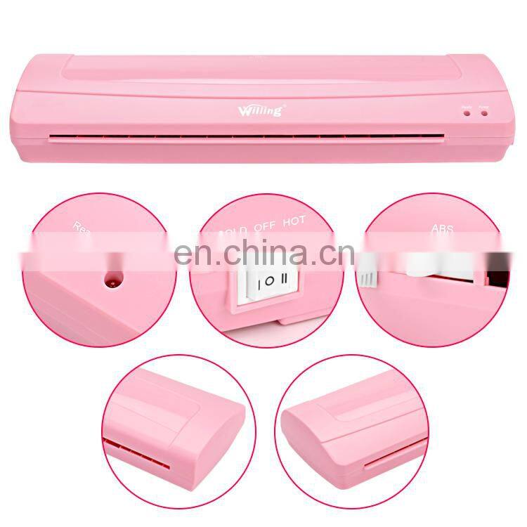 Good Quality ABS A3 A4 Photo Automatic Electric Plastic Hot Cold Pink Laminating Machine