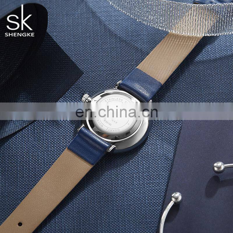 SHENGKE Pair Handwatch Valentine Classic Leather Band Unisex Watches Couple Wristwatch Lover Quartz Watches Mens watch sets