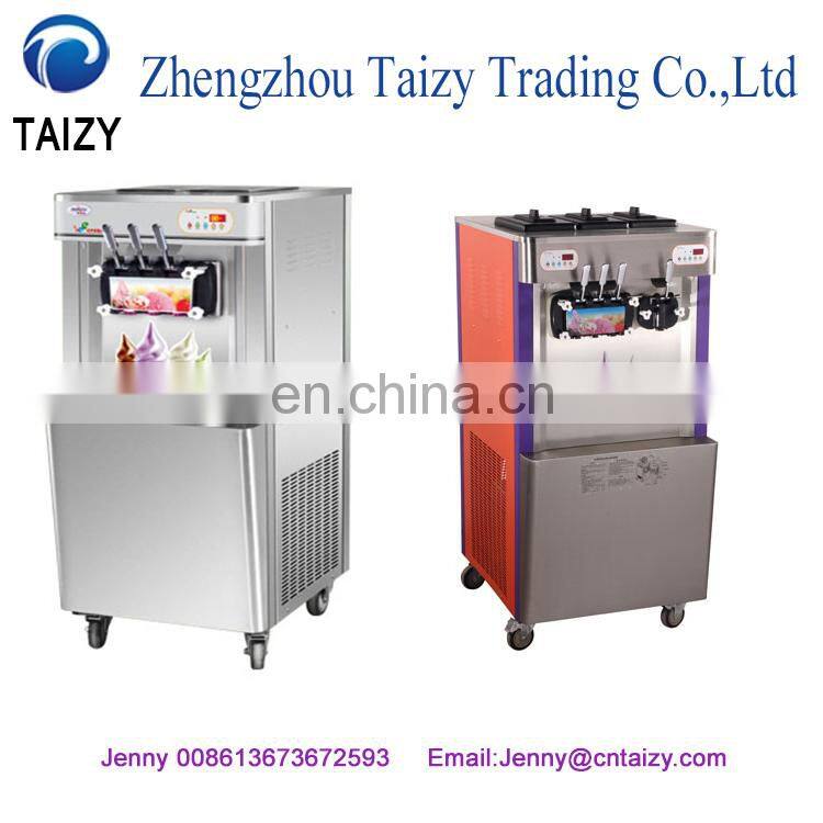 High productivity and low consumption used commercial soft serve 3 flavor vending Ice cream machine/soft ice cream