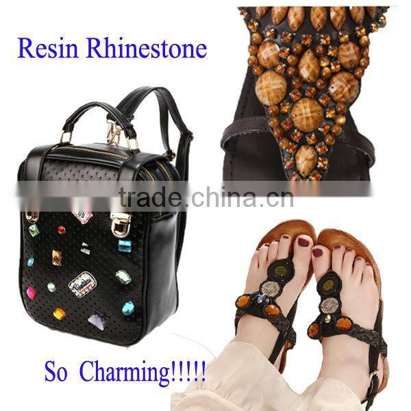 jet shinning hotfix resin rhinestone for button