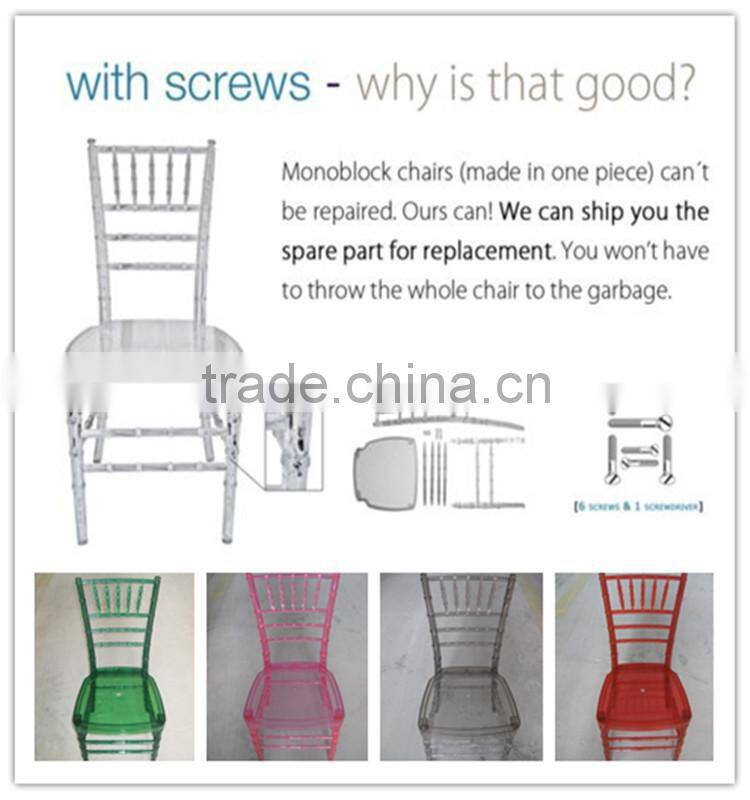 Wholesale Cheap Clear Resin Tiffany Chair With Cushion
