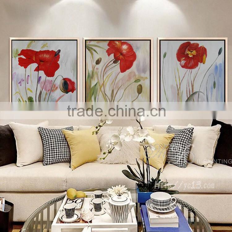 New product 2016 canvas floral canvas oil painting for christmas decoration GZ-300