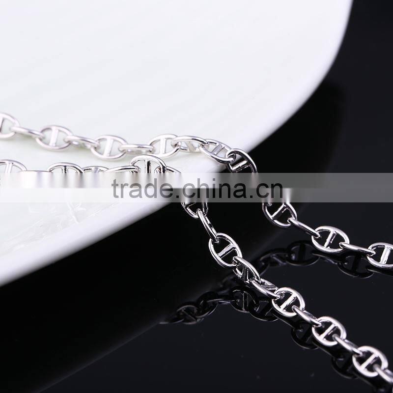 latest jewelry product designs 2015 rhodium plated flat curb chain sun necklace