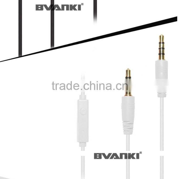 2016 new premium Wholesale China flat wire 3.5mm electrical audio Aux cable with mic bulk buy from china free samples