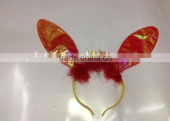 Feather flashing light led bunny ears For Party