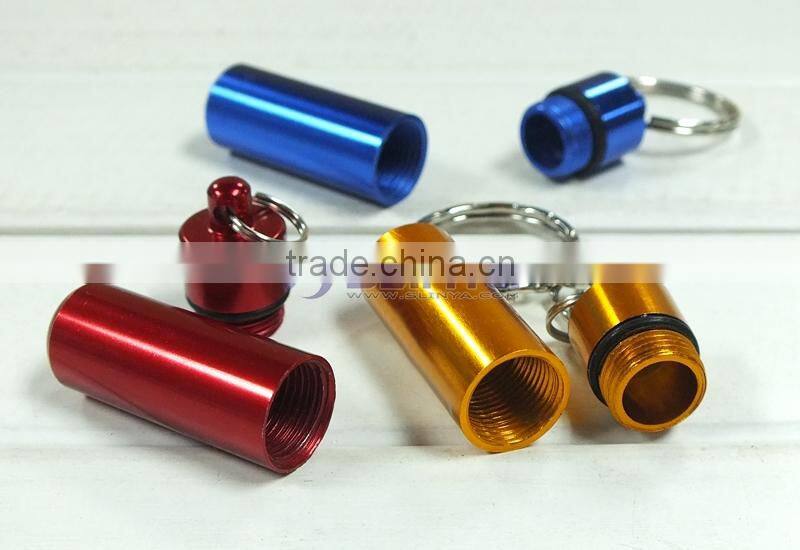 52mm Long 14mm Wide Golden/green/silver Mini Waterproof Portable Pill Bottle