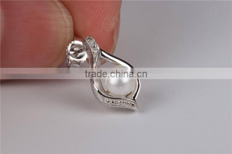 Latest fancy pearl earring 925 silver stud earring 2016