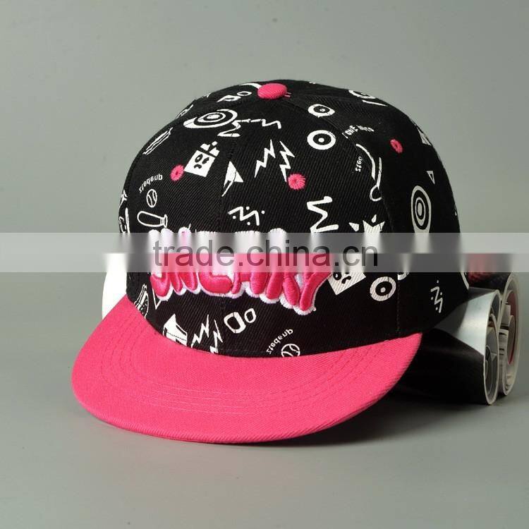 2016 Latest Letter SNEAKY Embroidery Flat Brim Snapback Boys Girls Sport Cap