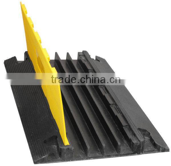 Rubber Duct Cable Protectors with Yellow Plastic Covers