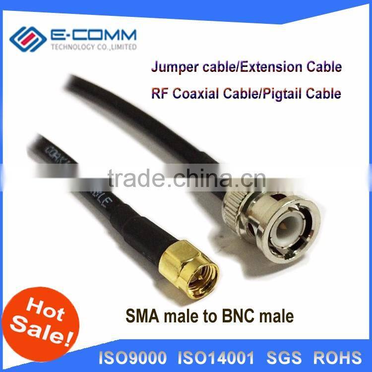 High Quality 50cm 20 inches Cable Connector BNC Male Jack Plug To SMA Male Straight Crimp RG316 Pigail Connector Cable