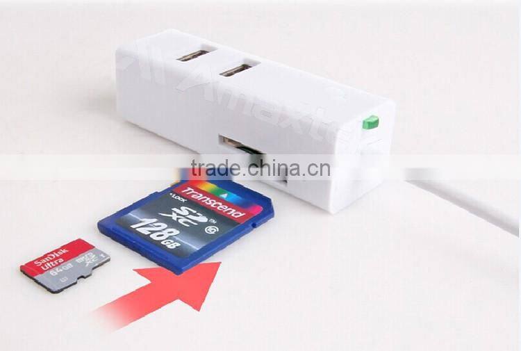Portable Micro USB OTG Card Reader USB & 3 Port USB Hub