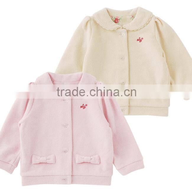 Japanese wholesale high quality product jackets winter baby girl children clothe kid toddler clothing infant garment with ribbon