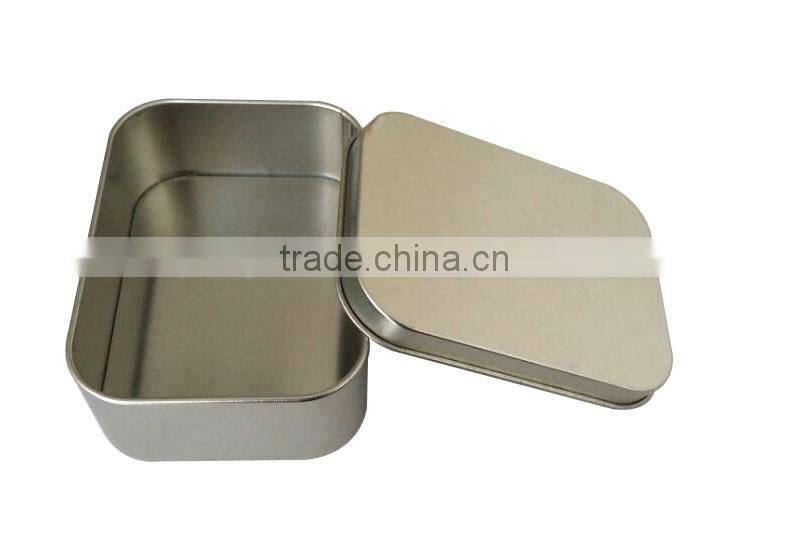 Plain small metal tin box