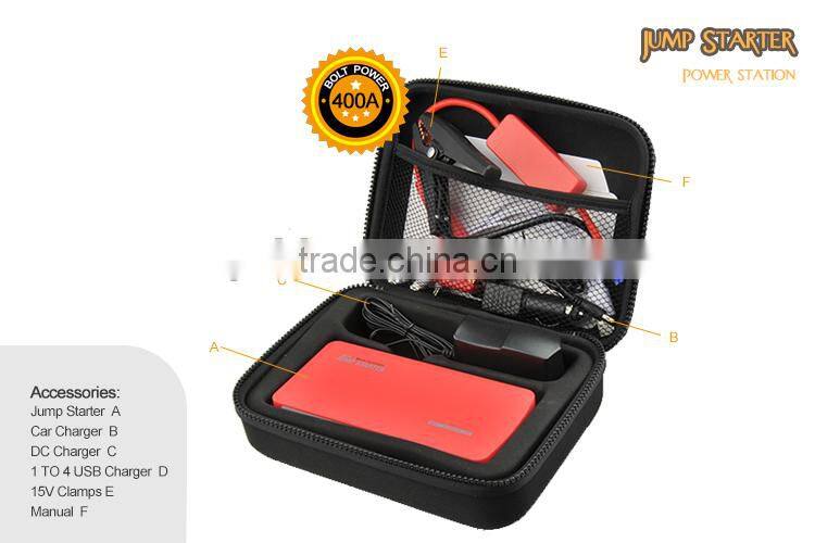 2015 Compact Car Jump Starter and Portable Charger Emergency Power Bank Mini LED Flashlight