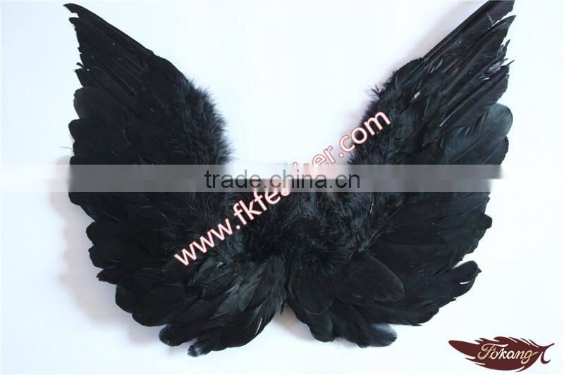 White Fabric Angel Wings Turkey Marabou Feather Christmas Ornament