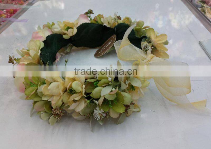 HL015 New artificial flower crown/tiara flower crown/wedding flower crown wreath headband flower