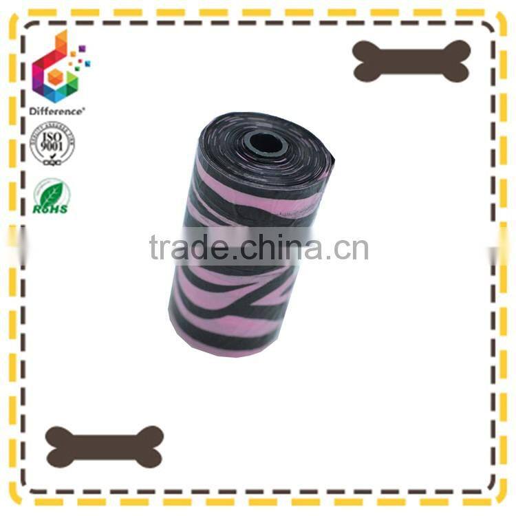 Plastic stripe printing poop bag