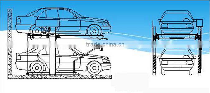 4 post multi-level magic car storage car parking lift system