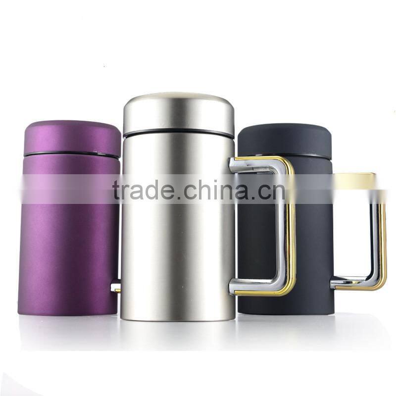 350ml office business stainless steel vacuum cup with handle