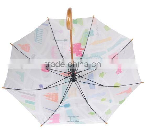 Advertising sun protection wooden straight umbrella parts handle