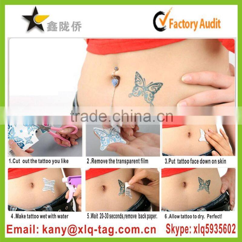2015 Popular temporary glitter tattoo sticker, flash tattoo gold