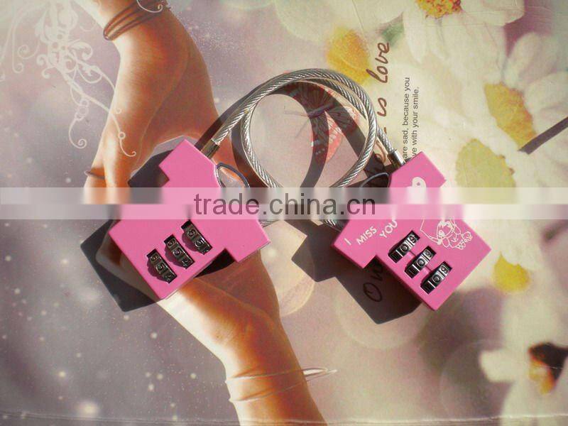 New 2014 hot sale 3 digital reset suitcase Cable combination lock