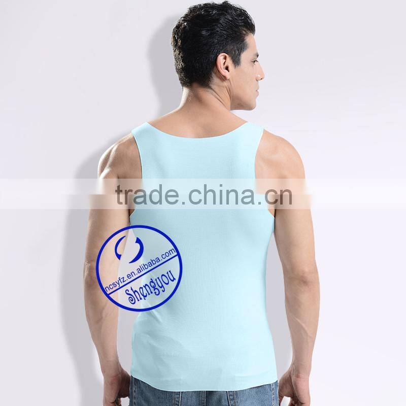 Custom wholesale 100% cotton blank mens gym tank top