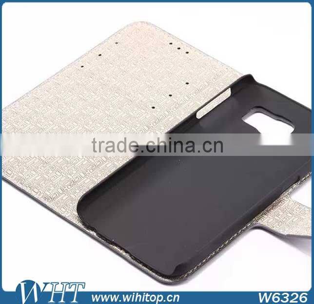 Hot New Products Flip Leather Phone Case with Card Holder for Galaxy S6