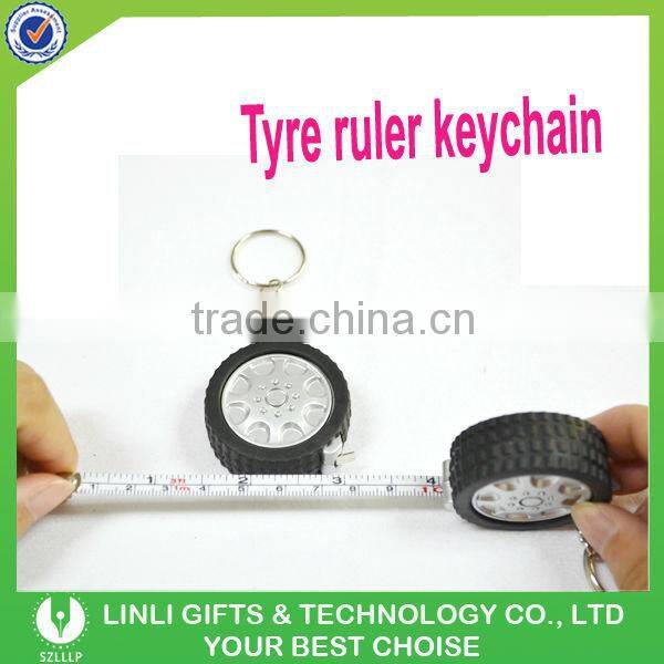 Promotional custom logo car tyre keychain