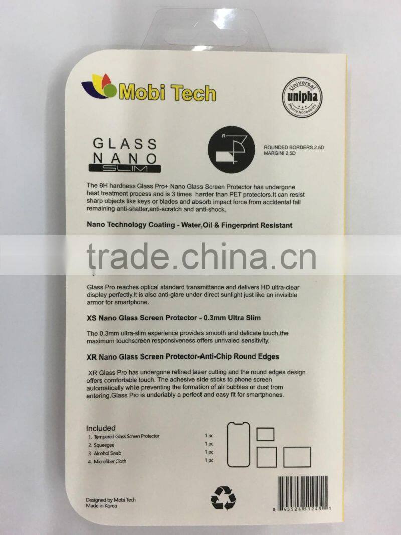 new design Tempered Glass protector packaging paper box, retail display box for temper glass protector package