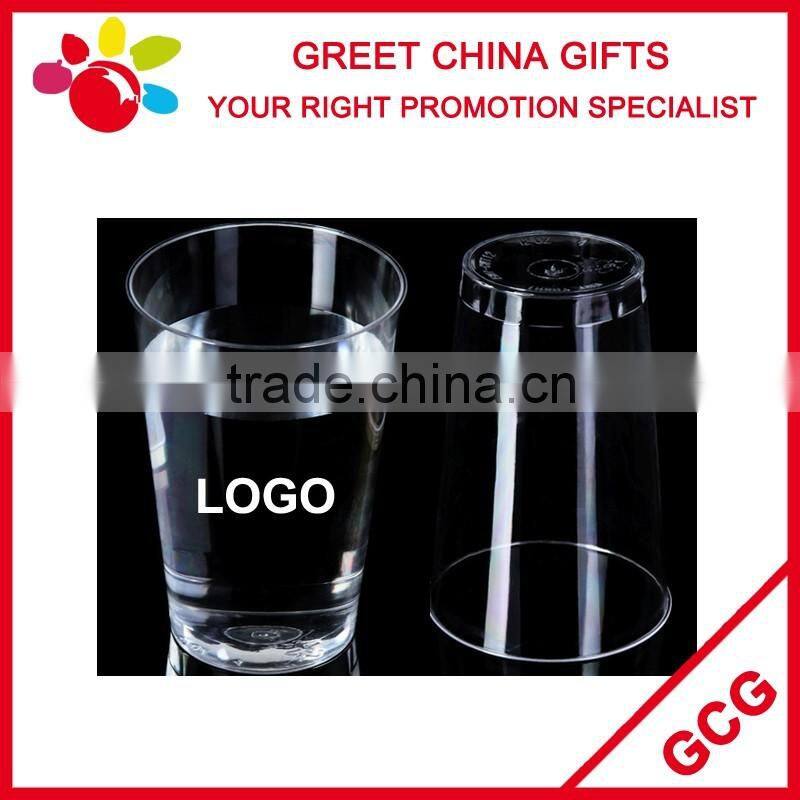 Promotional Custom Logo Printed Clear PP Plastic 10oz Disposable Ice Cream Cup Water Cup Juice Cup