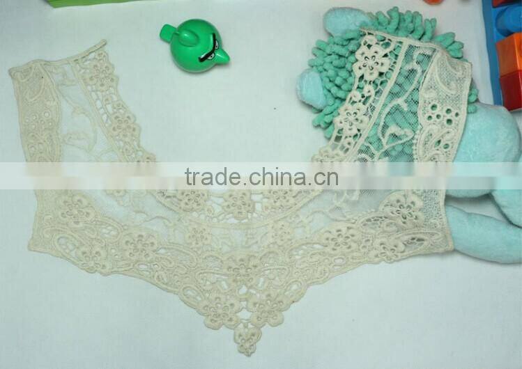 100% Cotton Water-sulable Lace Fabric Embroidery Mesh Lace Collar