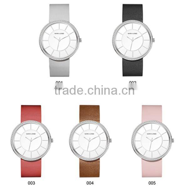 2016 Thin quartz Diamond womens stainless steel watch crystal
