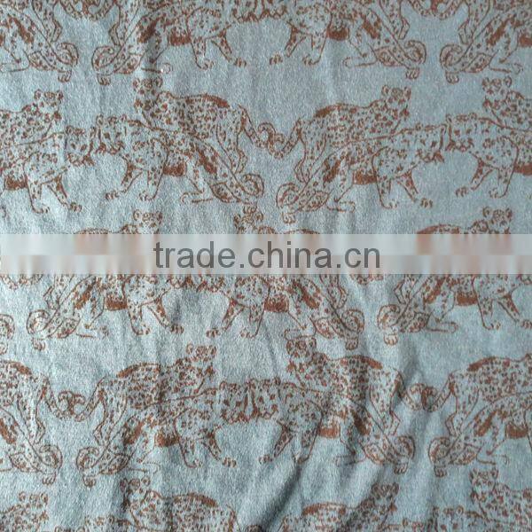 Single jersey poly spun printed knitted fabric