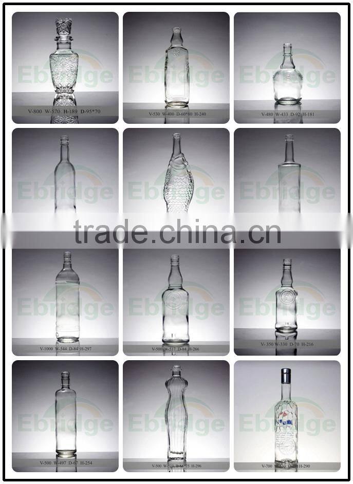 700ml tequila glass bottle with screw caps